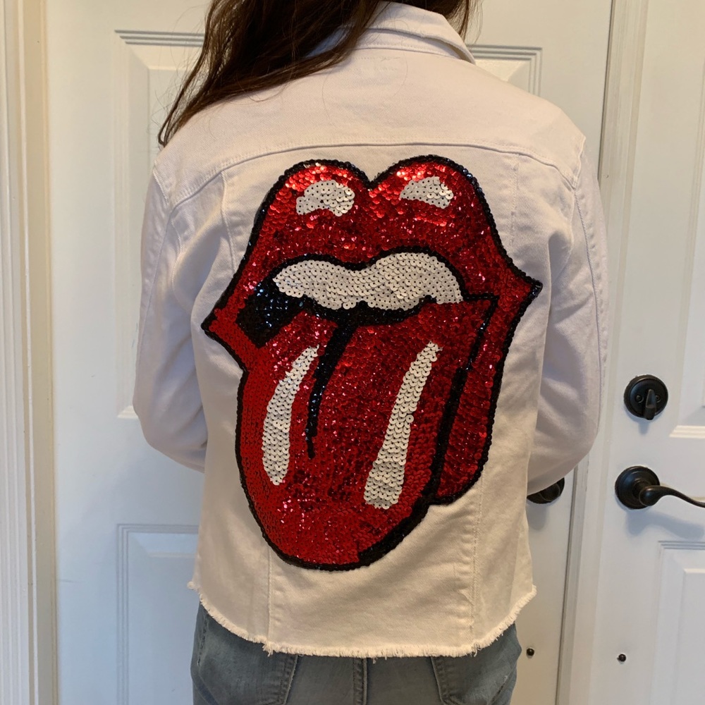 Rolling Stones Sequin Tongue Denim Jacket